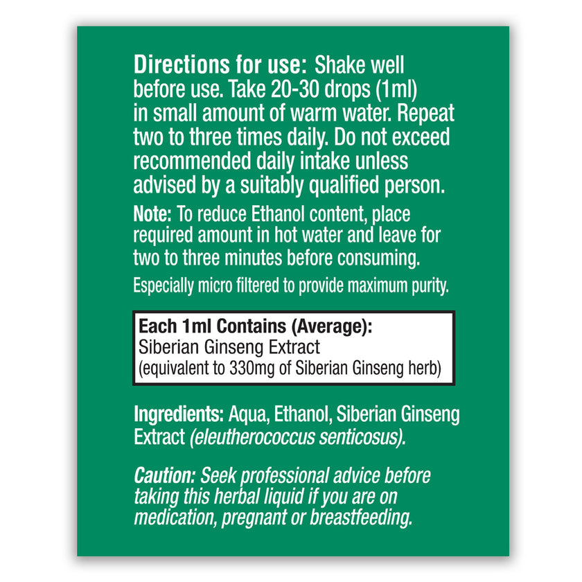 HealthAid Siberian Ginseng (Eleutherococcus senticosus) Liquid