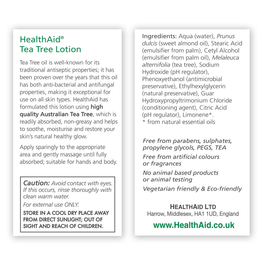 HealthAid Tea Tree Oil Hand And Body Lotion