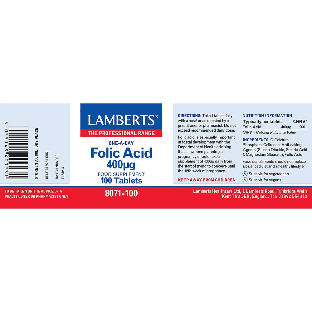 Lamberts Folic Acid 400µg
