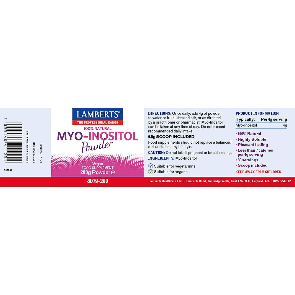 Lamberts Myo-Inositol Powder 200 grams powder