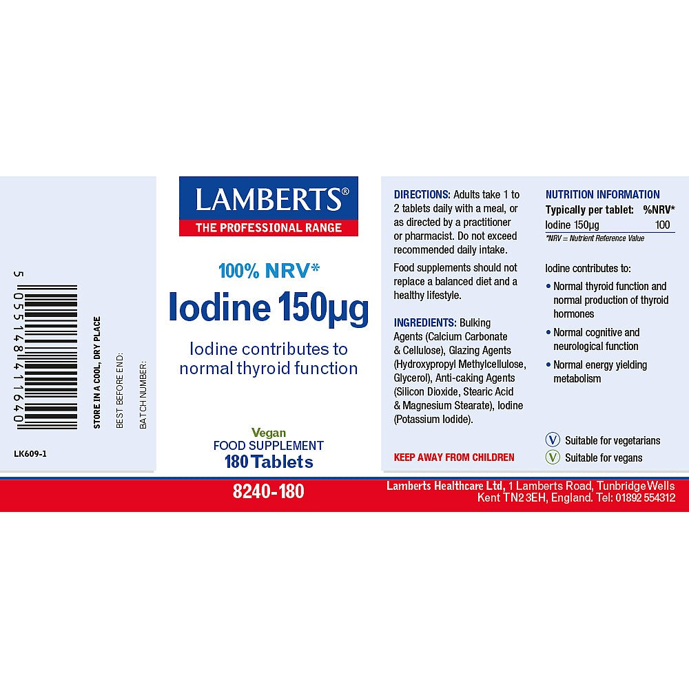 Lamberts Iodine 150µg 180 tablets