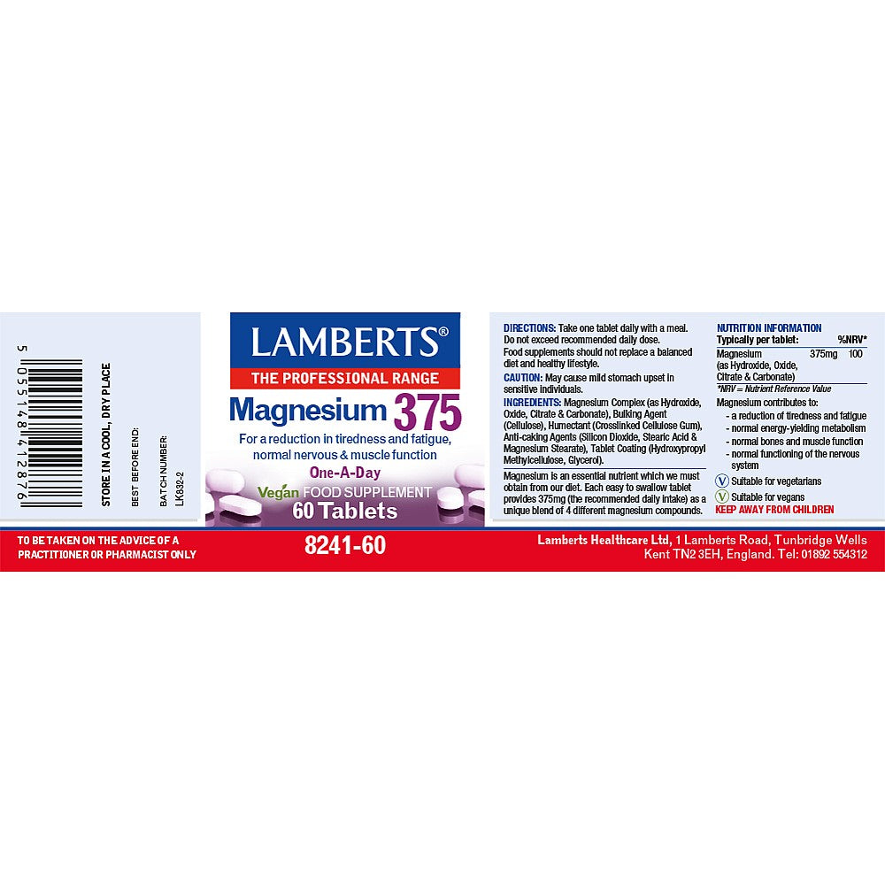 Lamberts Magnesium 375 Tablets