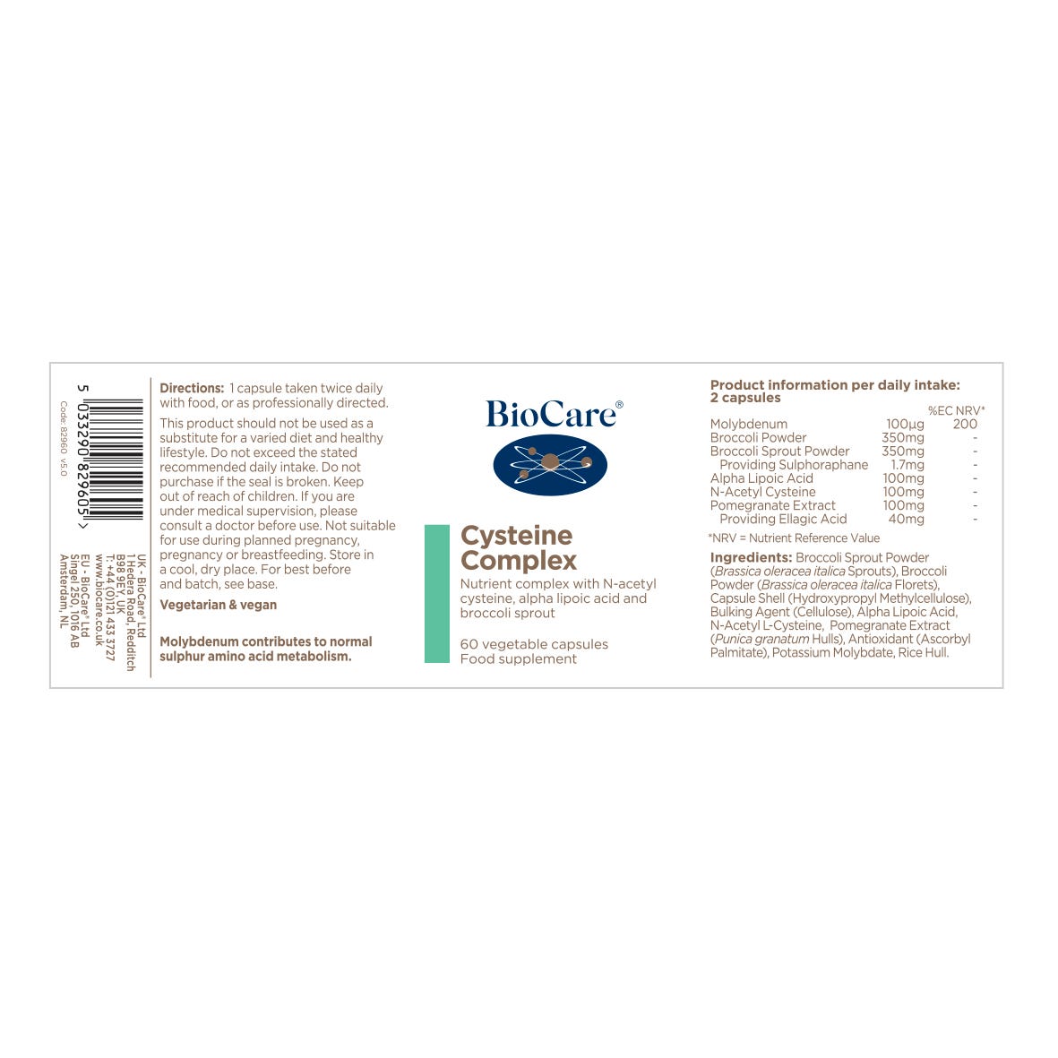 BioCare Cysteine Complex 60 Capsules