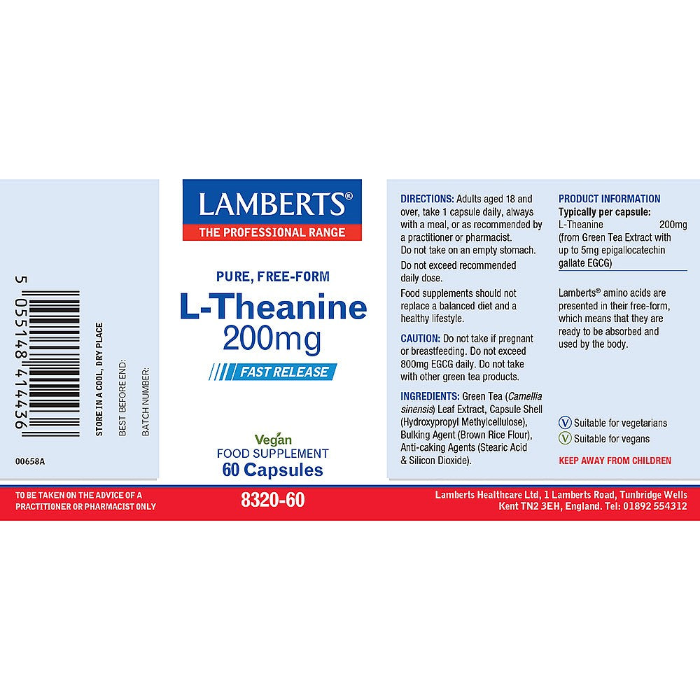 Lamberts L-Theanine 200mg 60 capsules