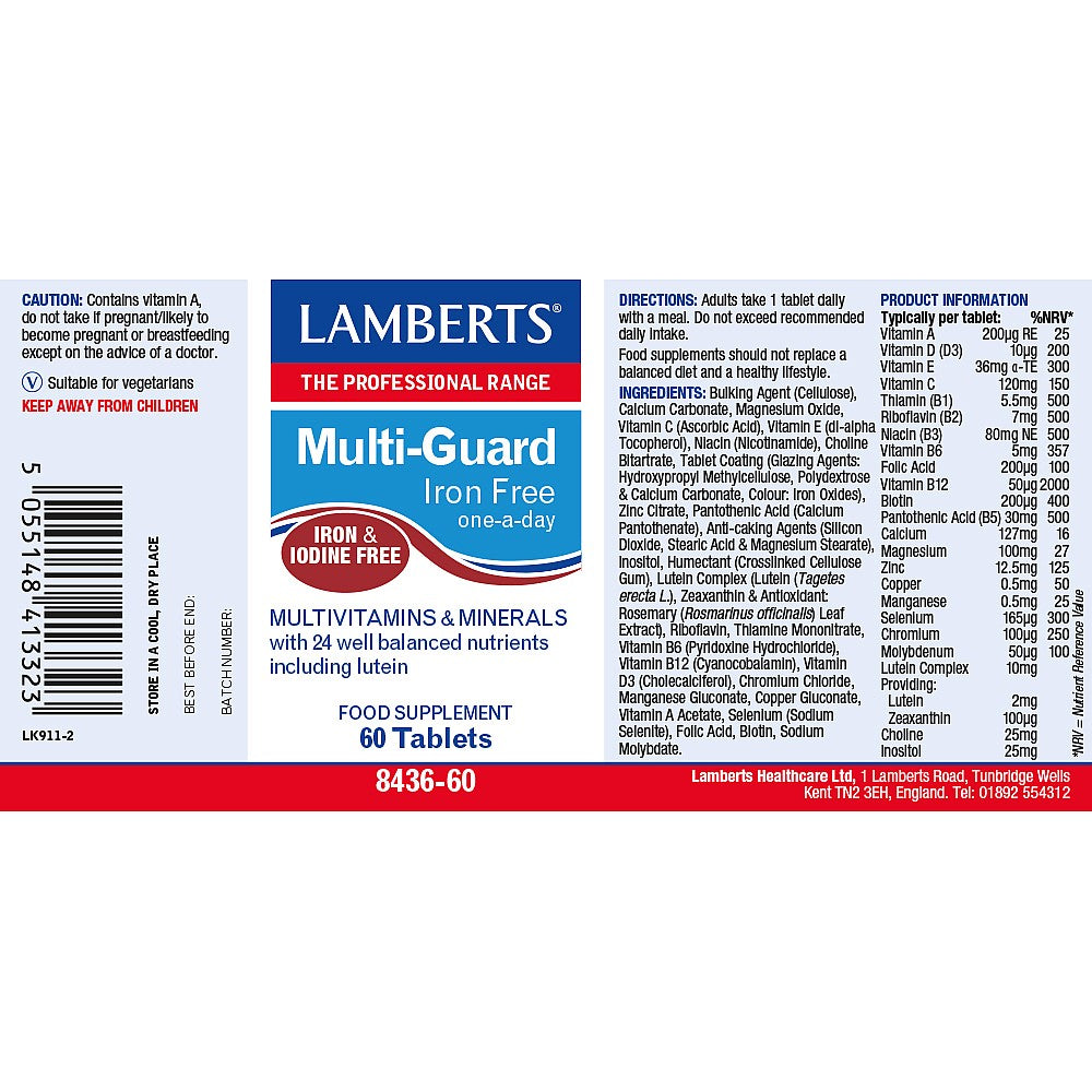 Lamberts Multi-Guard® Iron Free 60 tablets