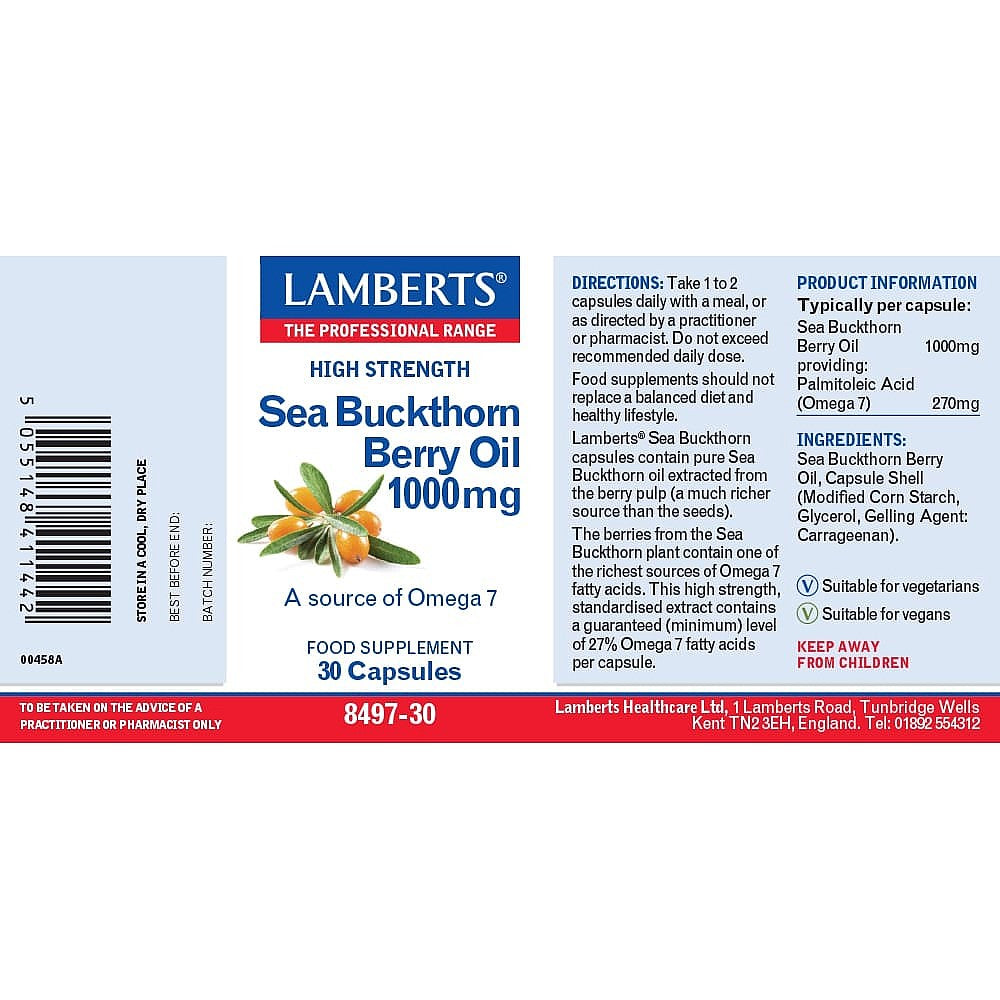 Lamberts Sea Buckthorn Berry Oil 1000mg 30 capsules