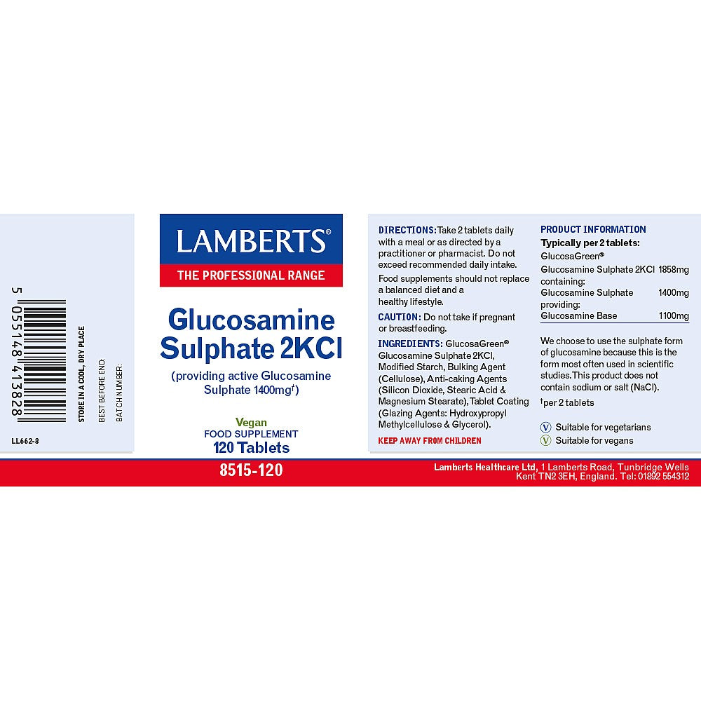 Lamberts Glucosamine Sulphate 2KCI 120 tablets