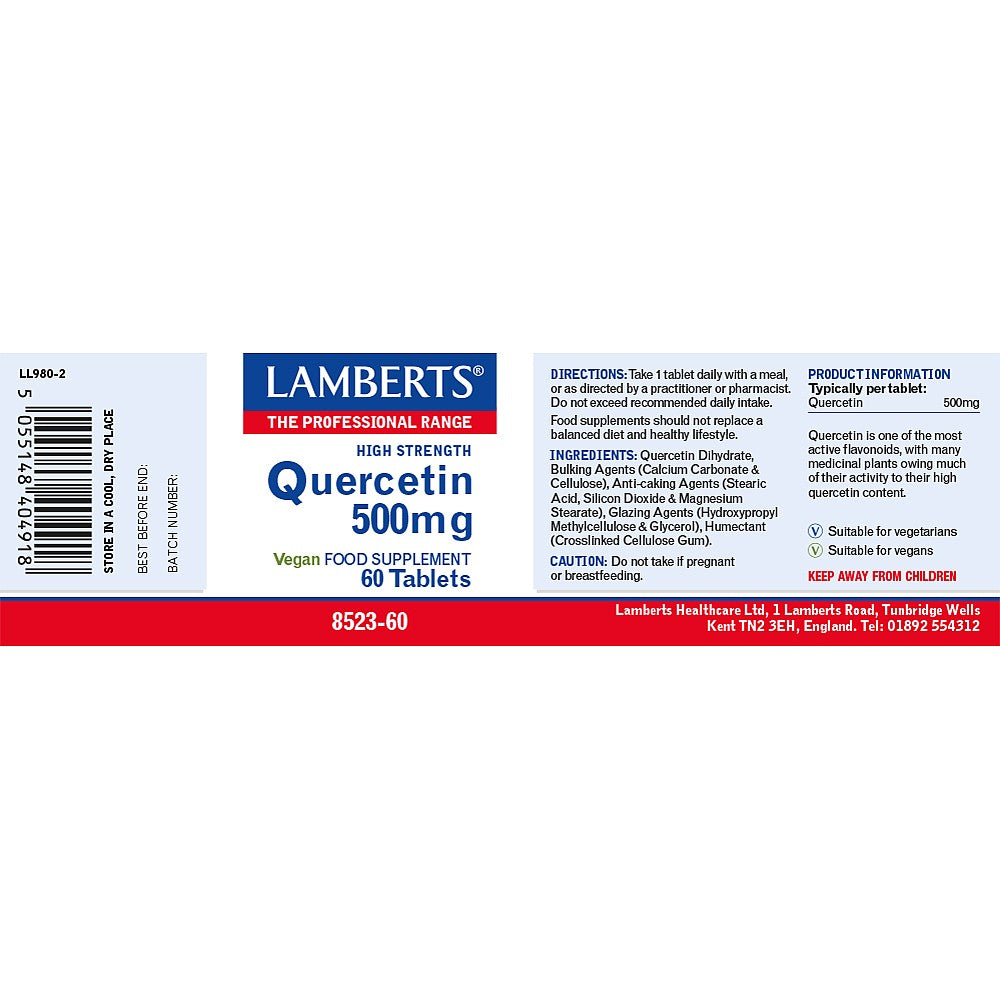 Lamberts Quercetin 500mg 60 tablets