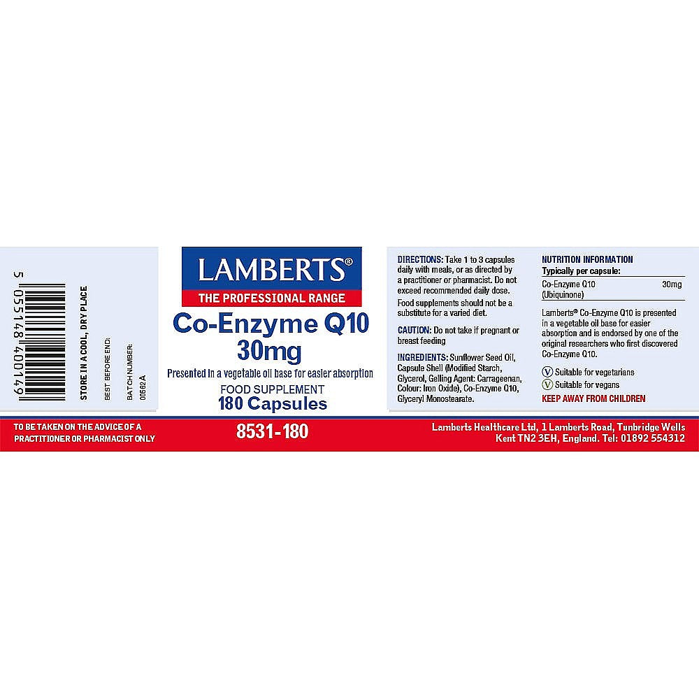 Lamberts Co-Enzyme Q10 30mg Capsules