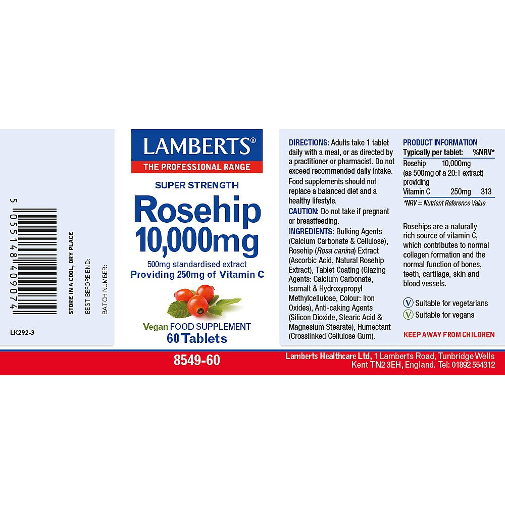 Lamberts Rosehip 10,000mg 60 tablets