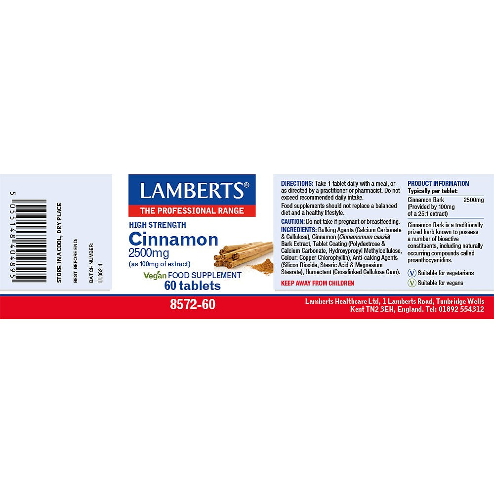 Lamberts Cinnamon 2500mg 60 Tablets