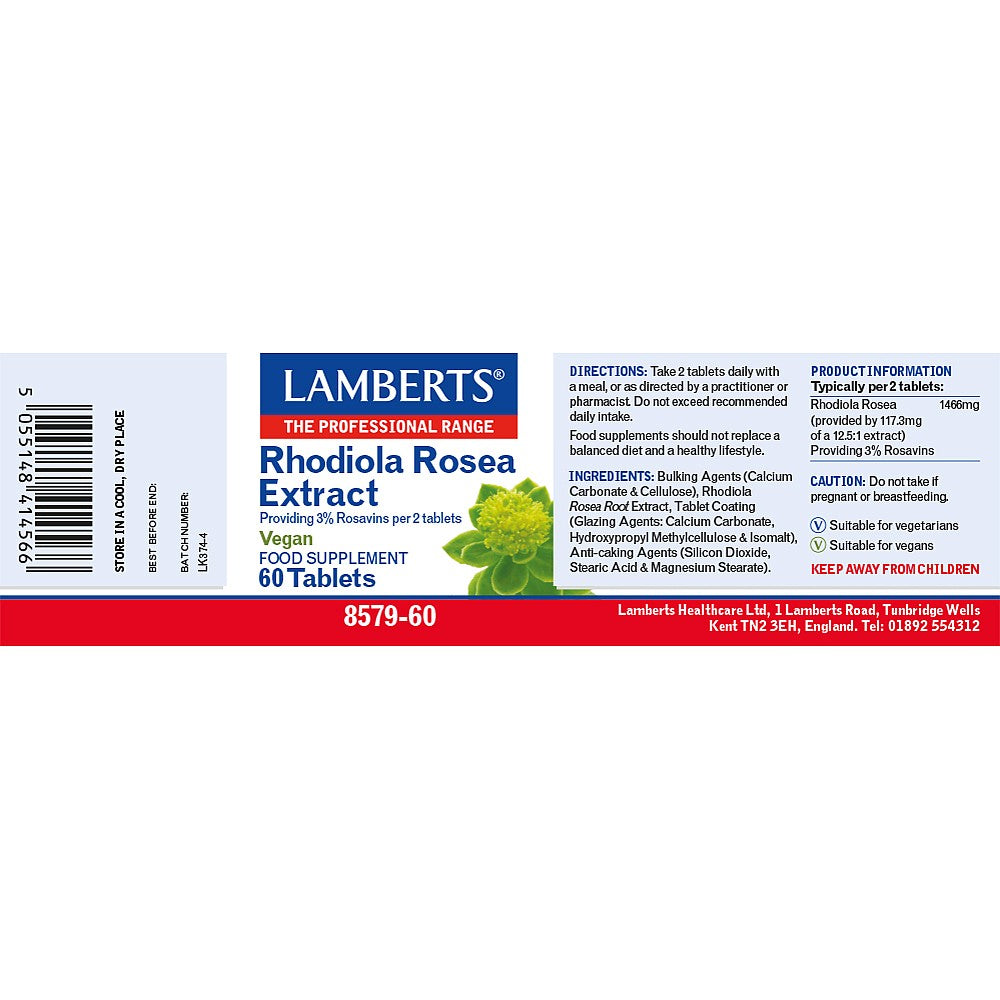 Lamberts Rhodiola Rosea Extract 60 tablets
