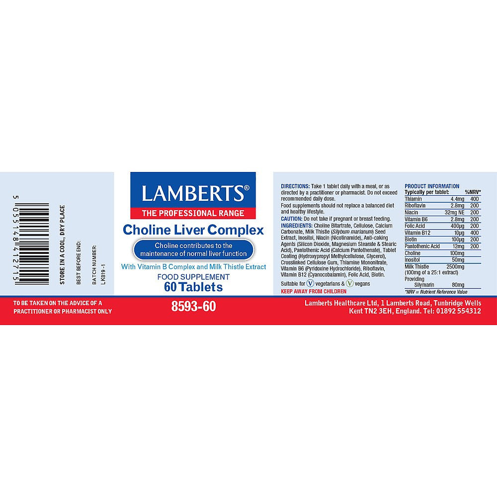 Lamberts Choline Liver Complex 60 Tablets