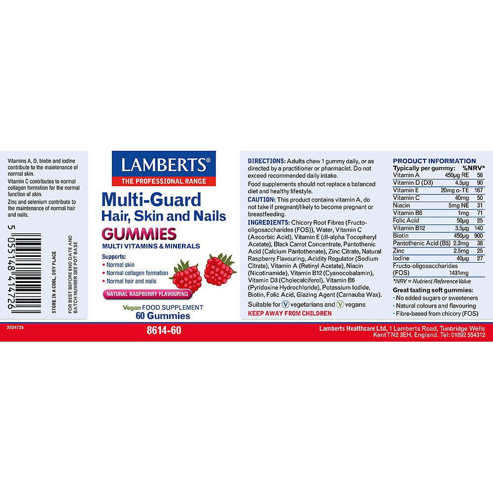 Lamberts Multi-Guard Hair, Skin and Nails Gummies