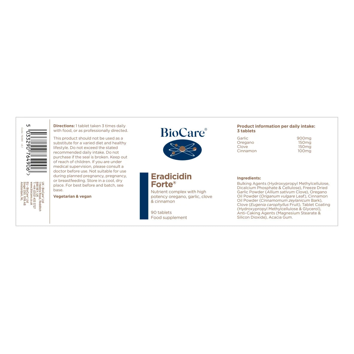 BioCare Eradicidin Forte® 90 Tablets image 1