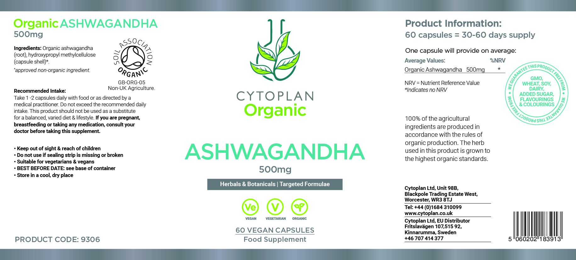 Cytoplan Organic Ashwagandha