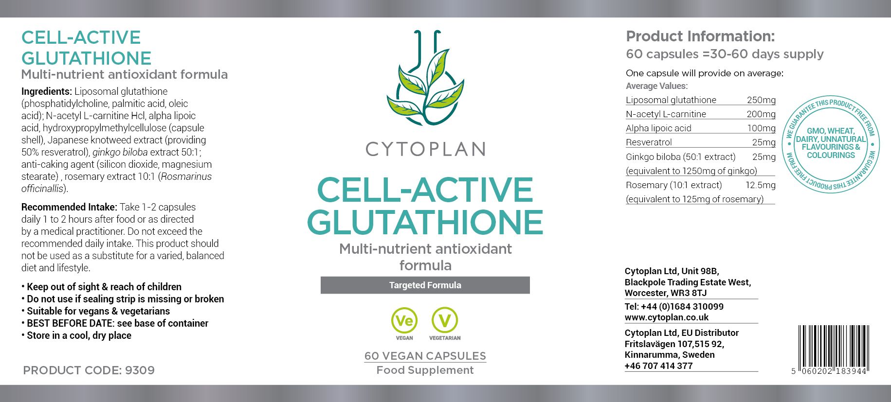 Cytoplan Cell-Active Glutathione