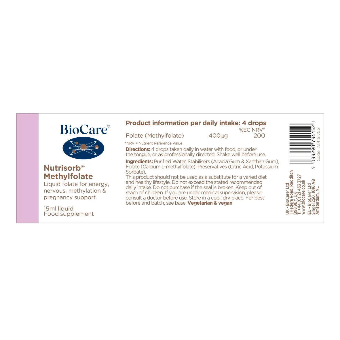 BioCare Nutrisorb® Methylfolate 15ml image 2