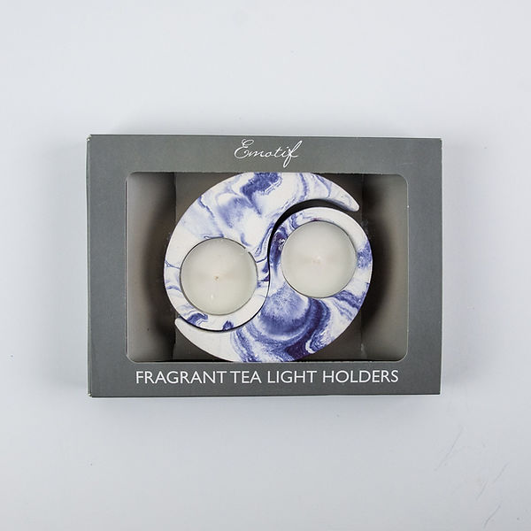 Corin Craft Ying and Yang Black Iris Tea Light Holders
