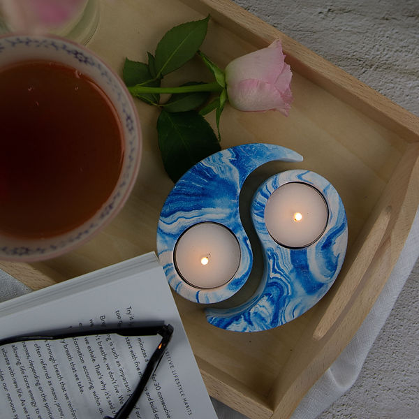 Corin Craft Ying and Yang Sea Lily Tea Light Holders