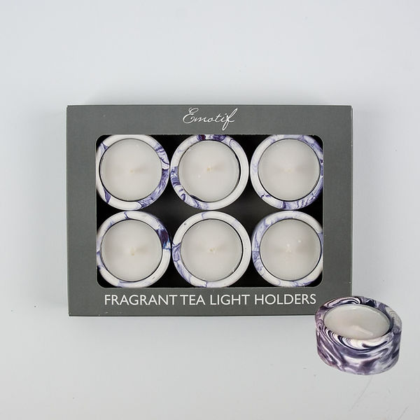 Corin Craft Black Iris Tea Light Holders x6