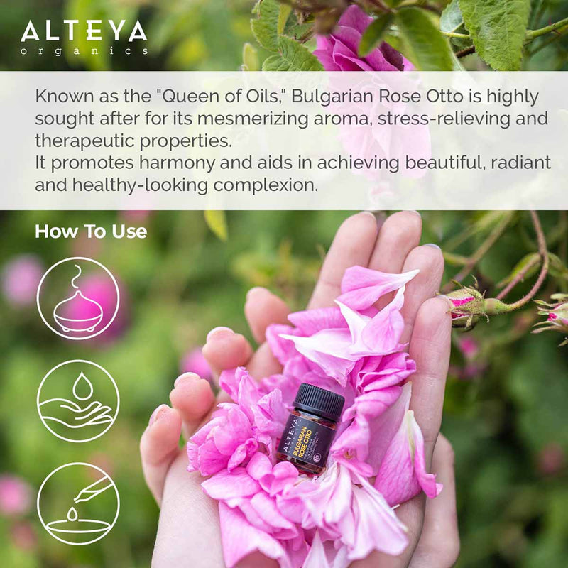Alteya Organics Bulgarian Rose Essential Oil - Rose Otto - 100% Pure