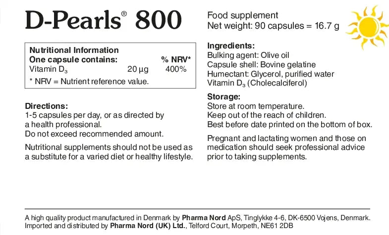 Pharma Nord D-Pearls 800IU 20mcg