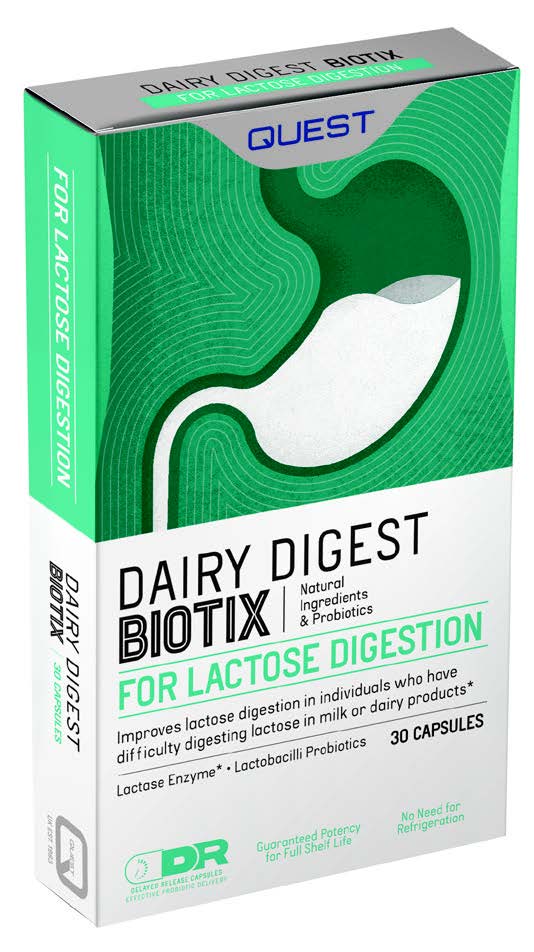 Quest Dairy Digest Biotix – 30 Capsules (prev Now As Lactasebiotix)