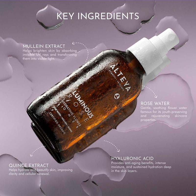 Alteya Organics Organic Luminous Rose Hydrating Flower Toner 120 ml