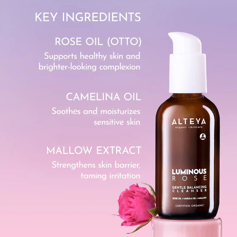 Alteya Organics Organic Luminous Rose Gentle Balancing Cleanser 120 ml