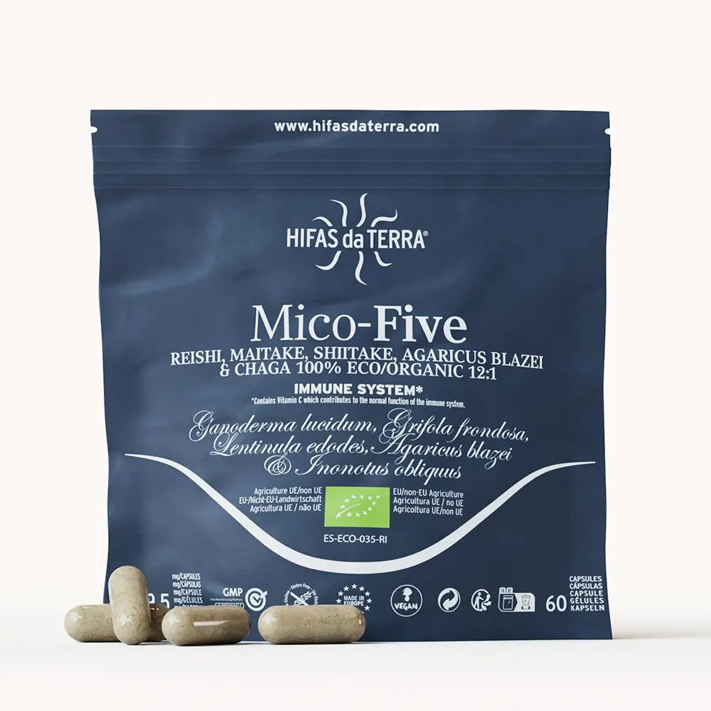 Hifas Da Terra Mico-Five Pure extracts from Reishi, Shiitake, Maitake, Sun and Chaga Mushrooms