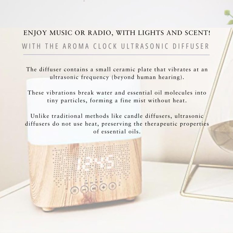 Absolute Aromas Aroma-Clock Ultrasonic Diffuser and Bluetooth Speaker