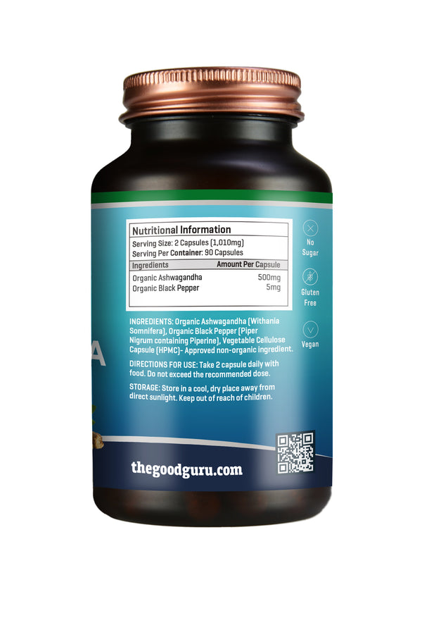 The Good Guru Organic Ashwagandha + Organic Black Pepper