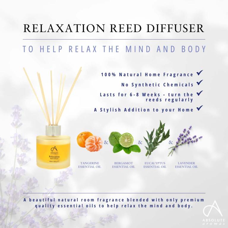 Relax Reed Diffuser Absolute Aromas Relaxation Reed Diffusers – Health & More Ltd