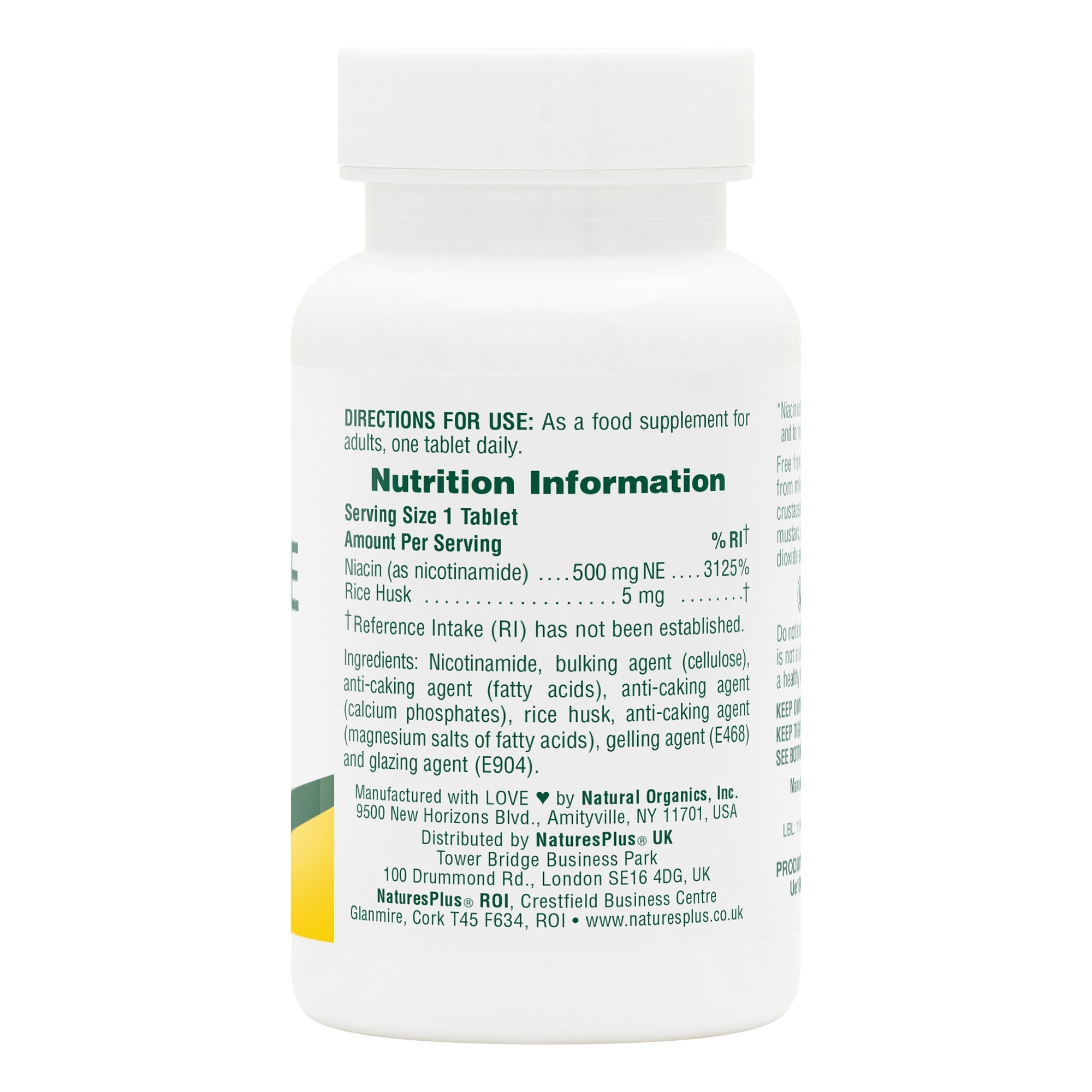NaturesPlus Nicotinamide 500 mg 90 Tablets (Pack of 2)