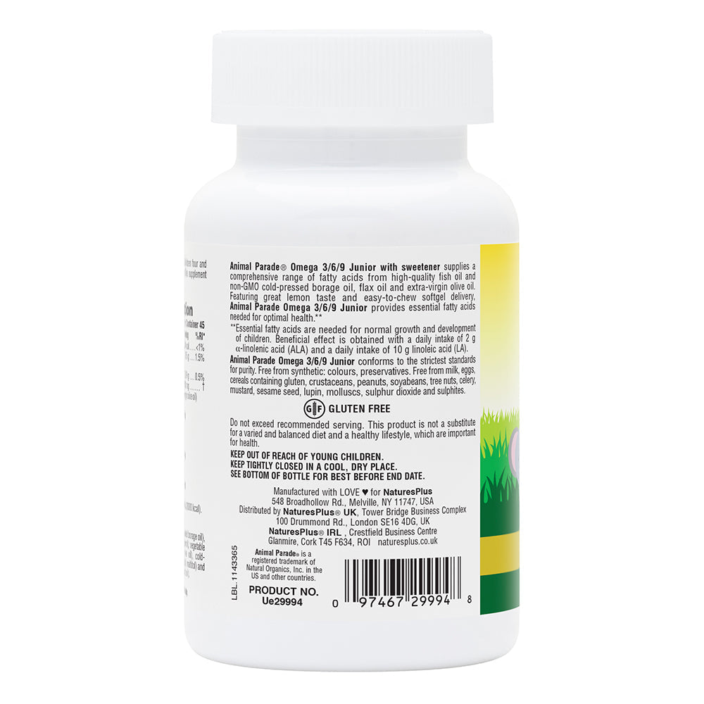 NaturesPlus Animal Parade® Omega 3/6/9 Junior Softgels