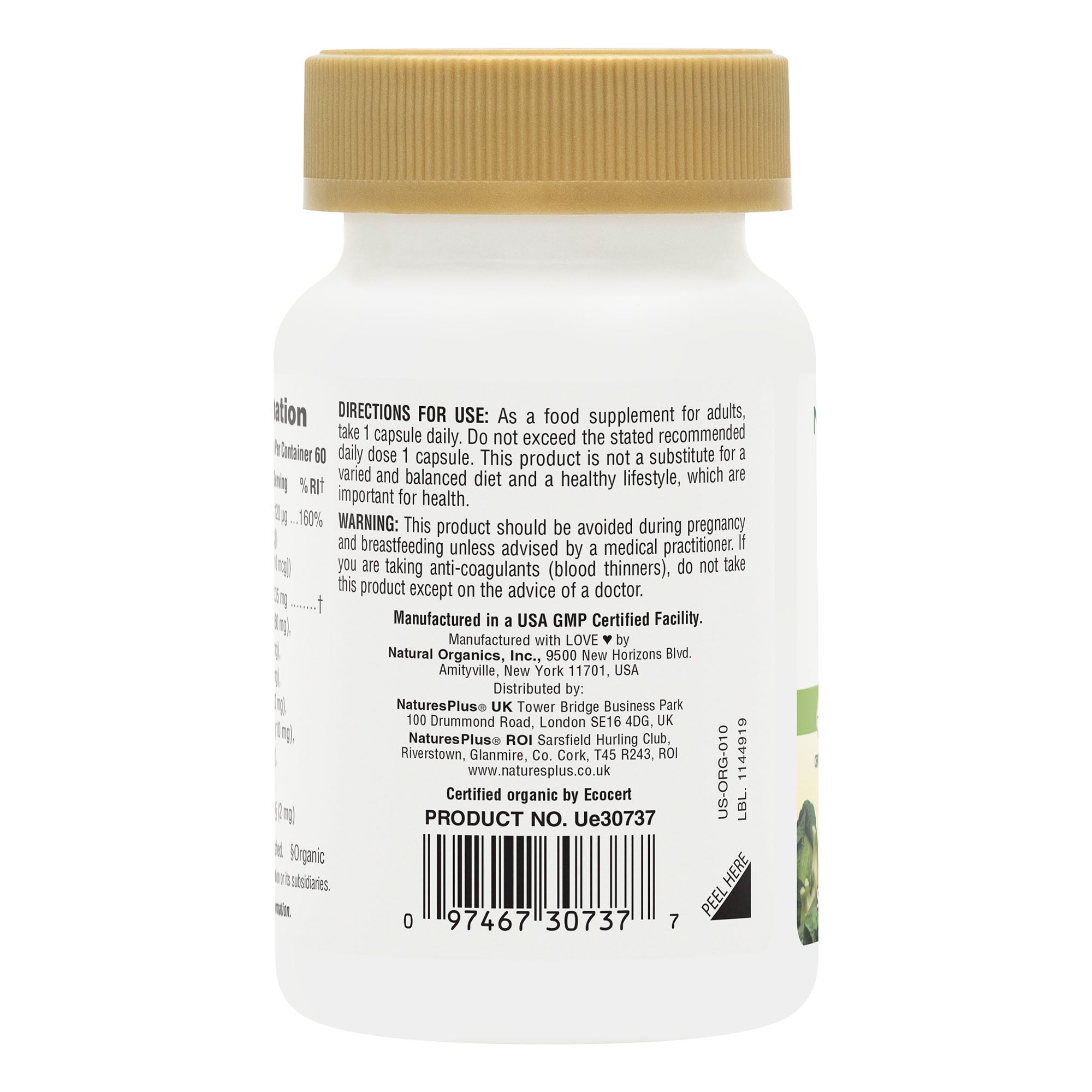 NaturesPlus Source of Life® Garden Vitamin K2 120mcg 60 Capsules