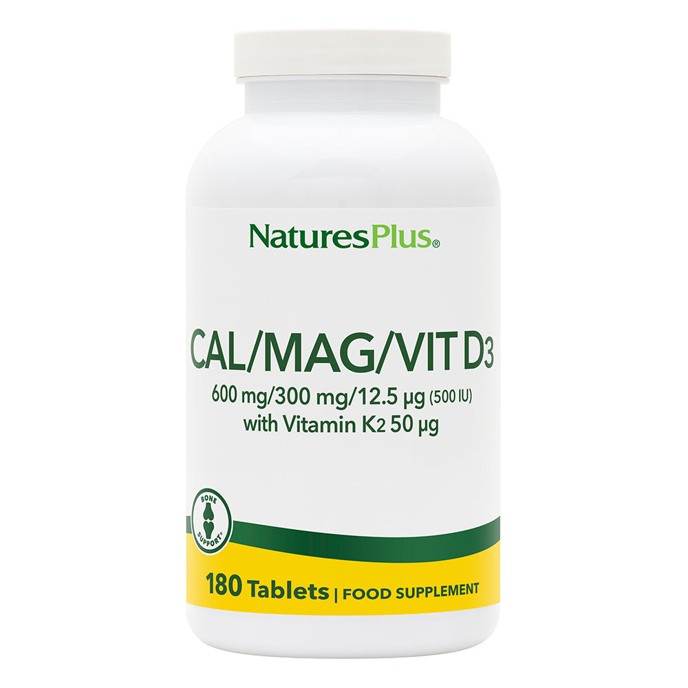 NaturesPlus Calcium/Magnesium/Vitamin D3 with Vitamin K2 Tablets