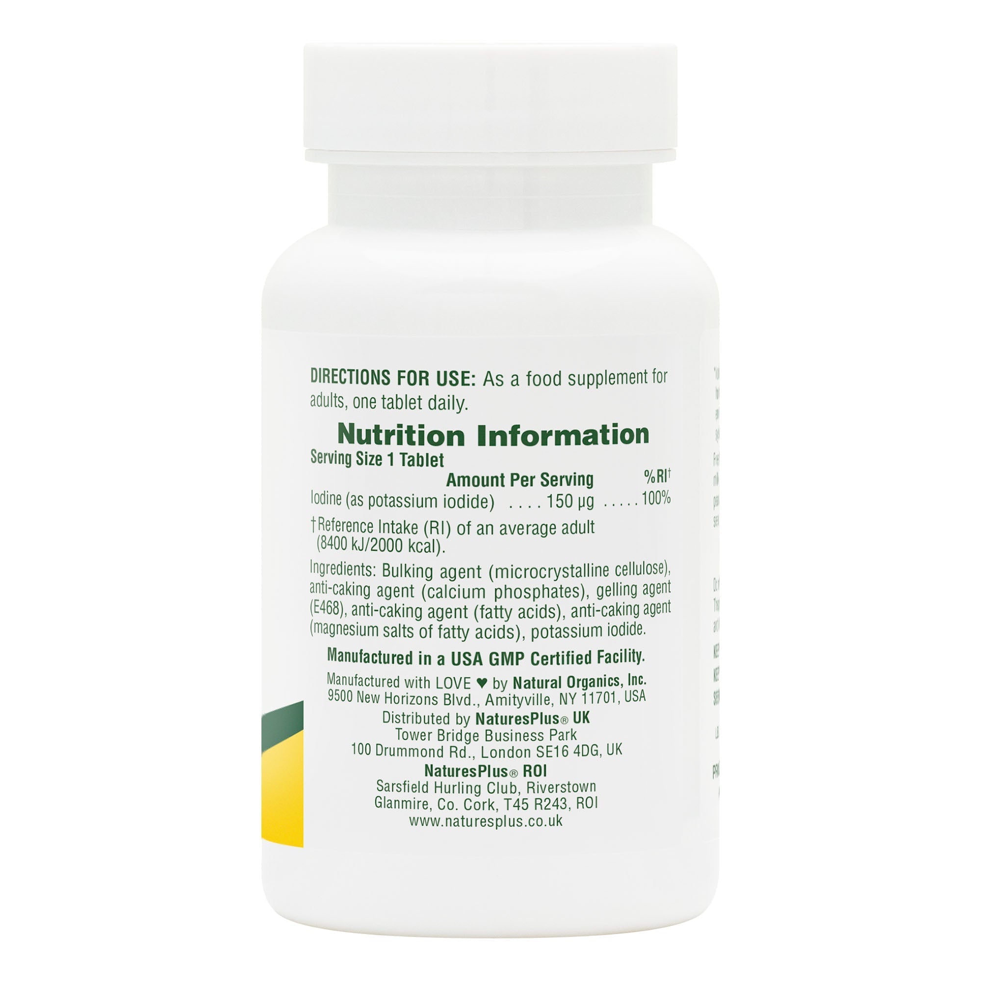 NaturesPlus Potassium Iodide 150μg Iodine 100 Tablets