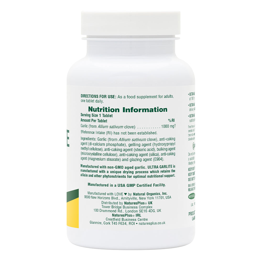 NaturesPlus Ultra Garlite® 1000 mg Sustained Release 90 Tablets