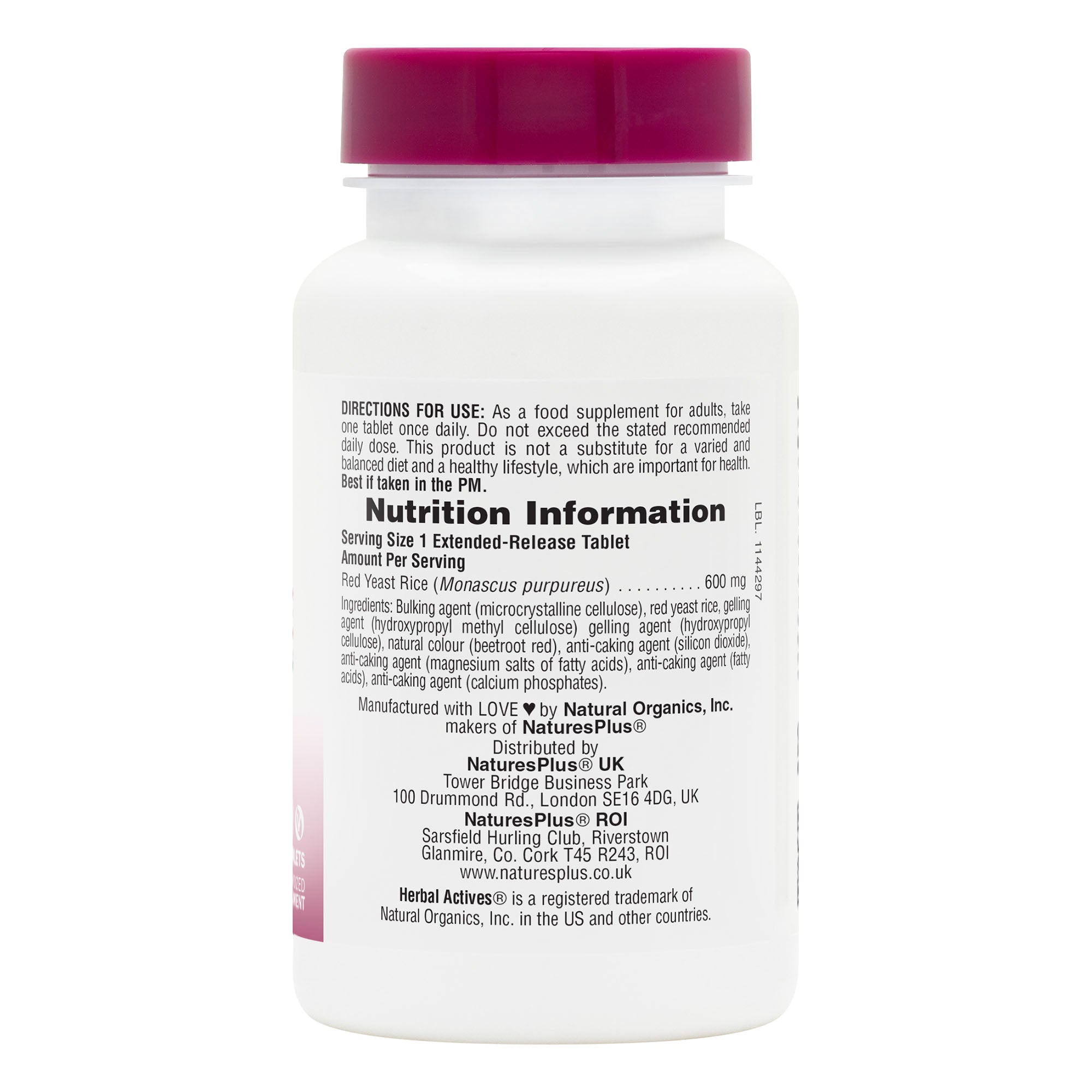 NaturesPlus Herbal Actives Red Yeast Rice Extended Release Tablets