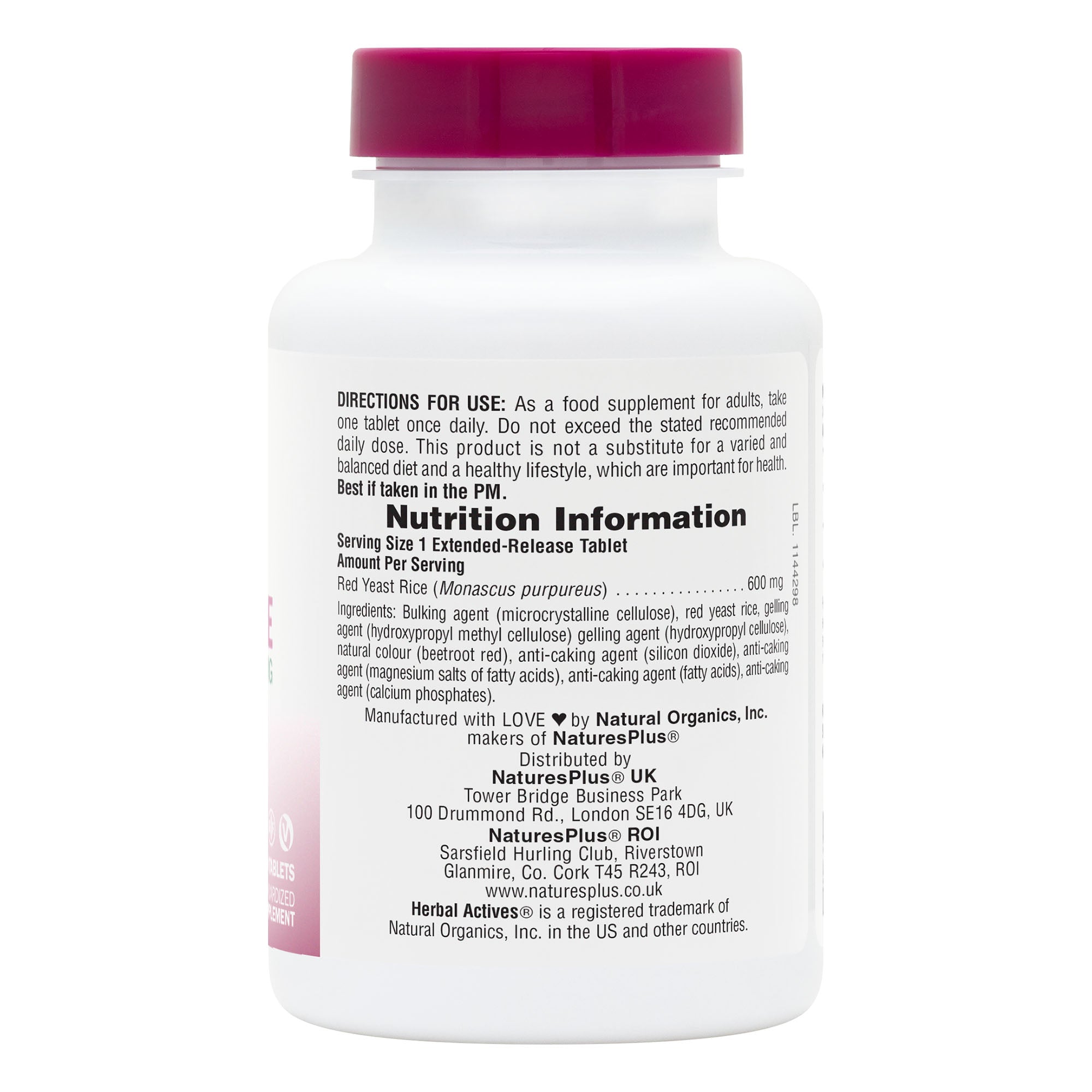 NaturesPlus Herbal Actives Red Yeast Rice Extended Release Tablets