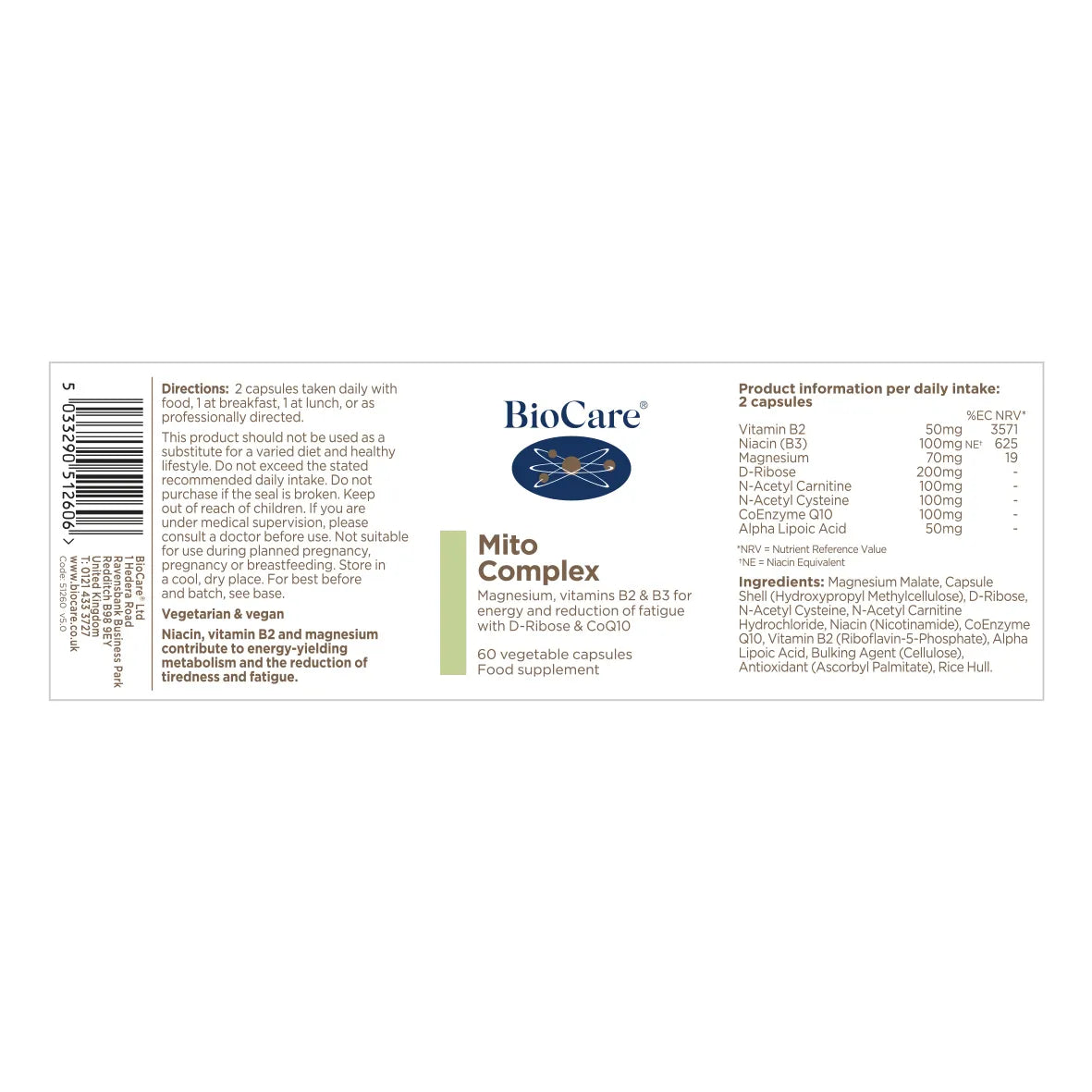 BioCare Mito Complex 60 Capsules image 1