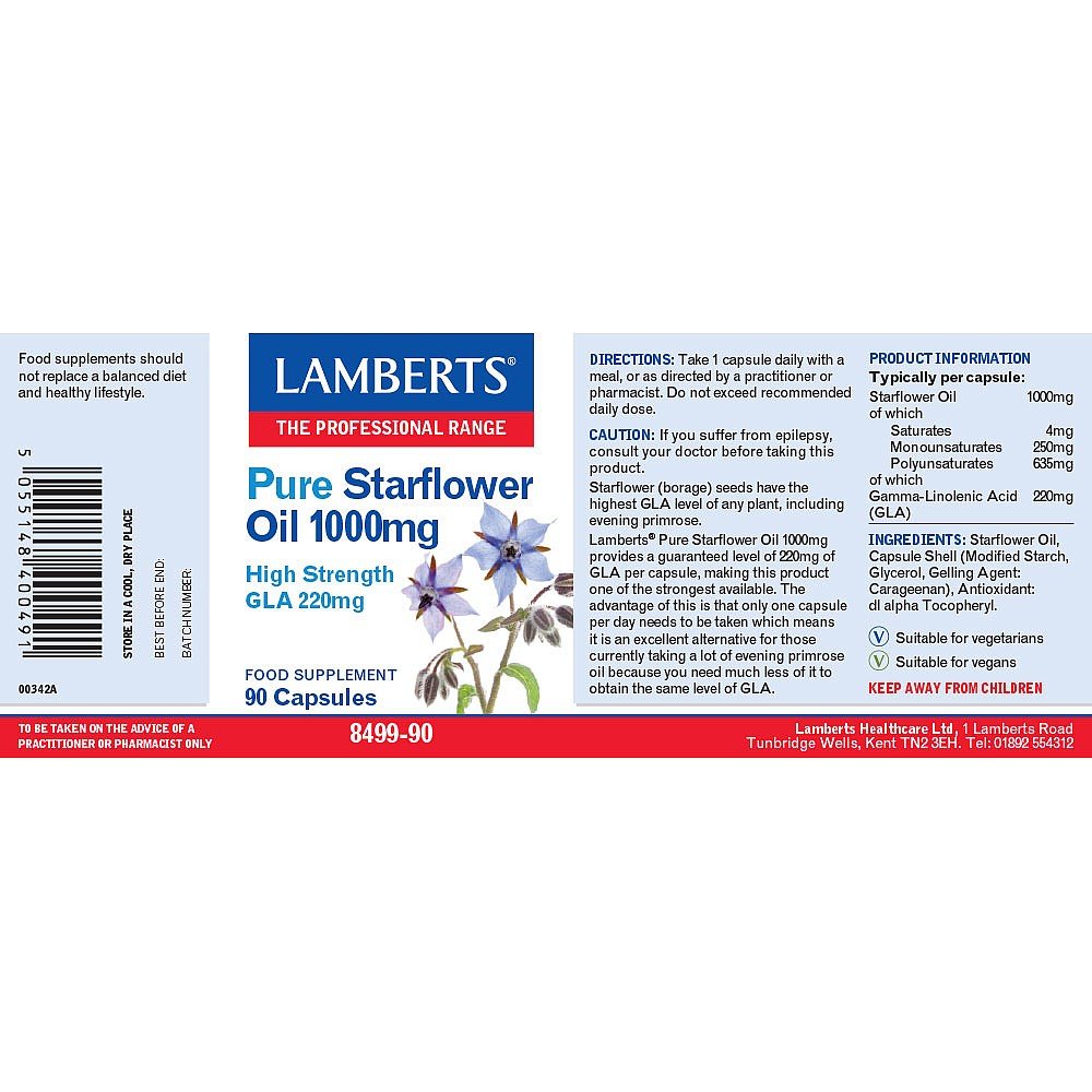 Lamberts Pure Starflower Oil 1000mg image 1