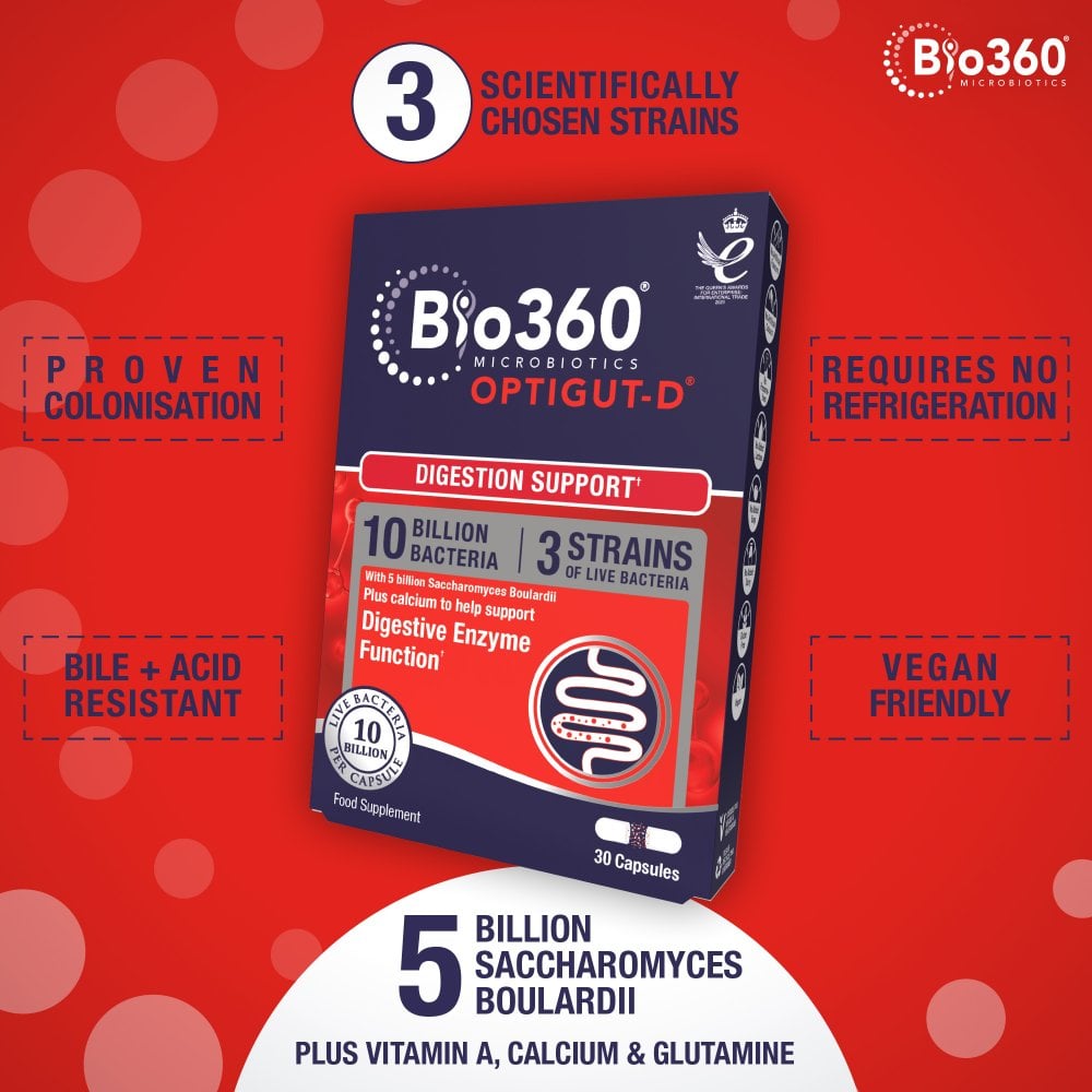 Natures Aid Bio360 OptiGUT-D (10 Billion Bacteria)
