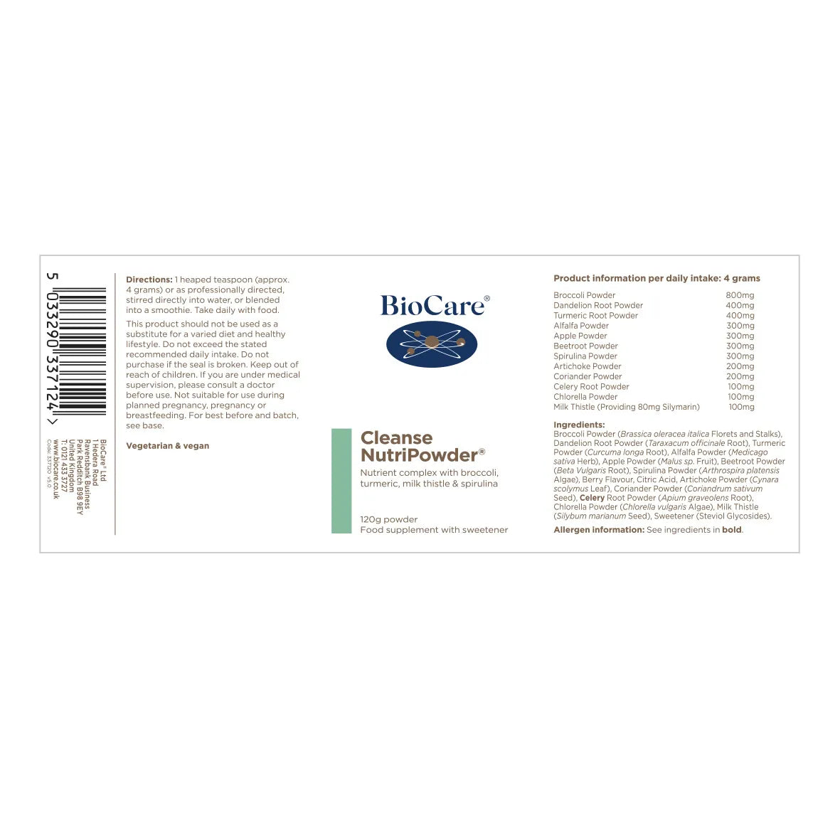 BioCare Cleanse NutriPowder 120g image 1