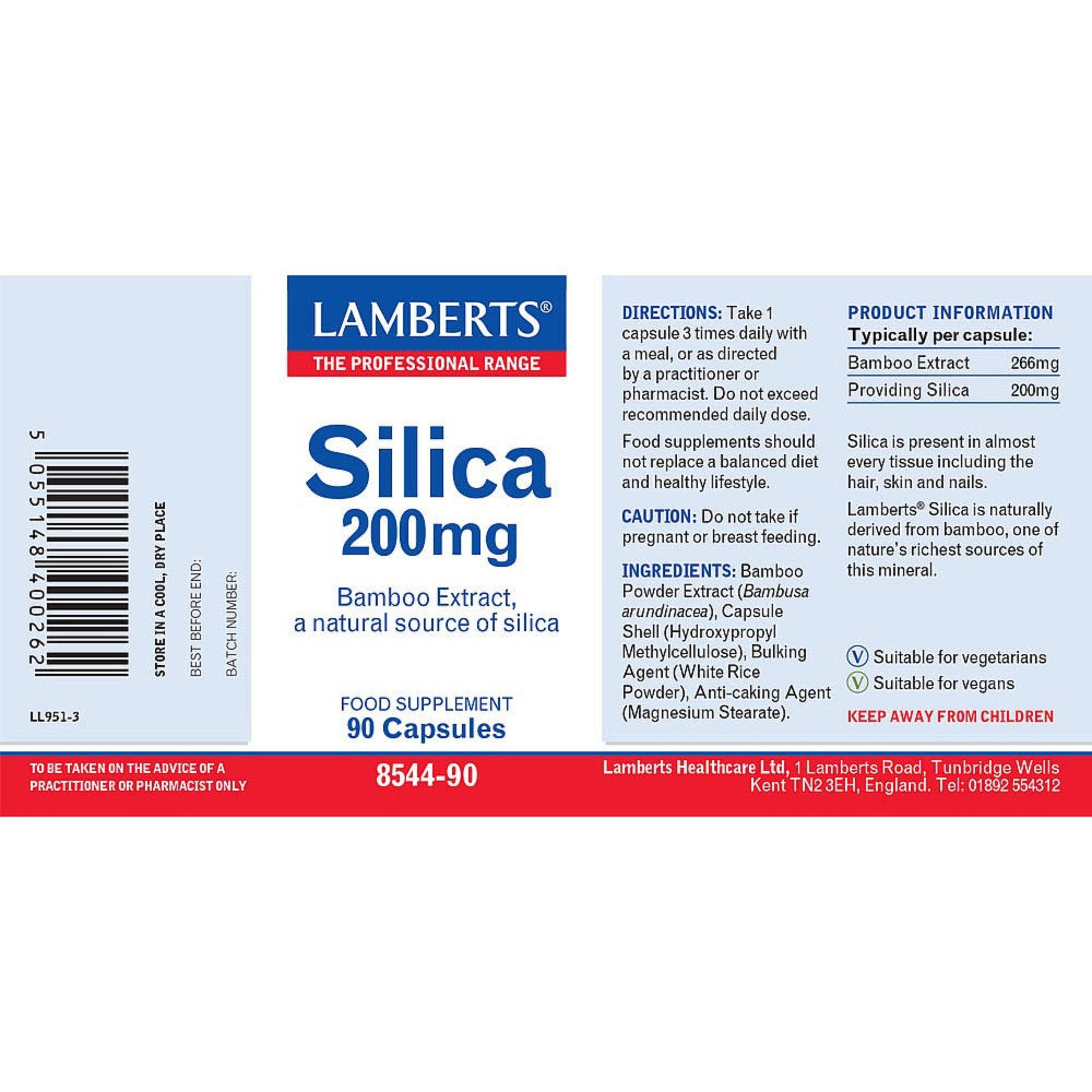 Lamberts Silica 200mg 90 capsules image 2