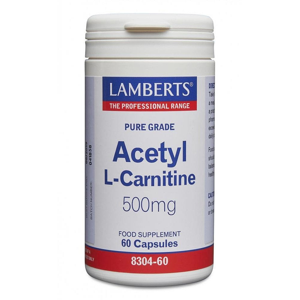 Lamberts Acetyl L-Carnitine 500mg 60 Capsules image 0