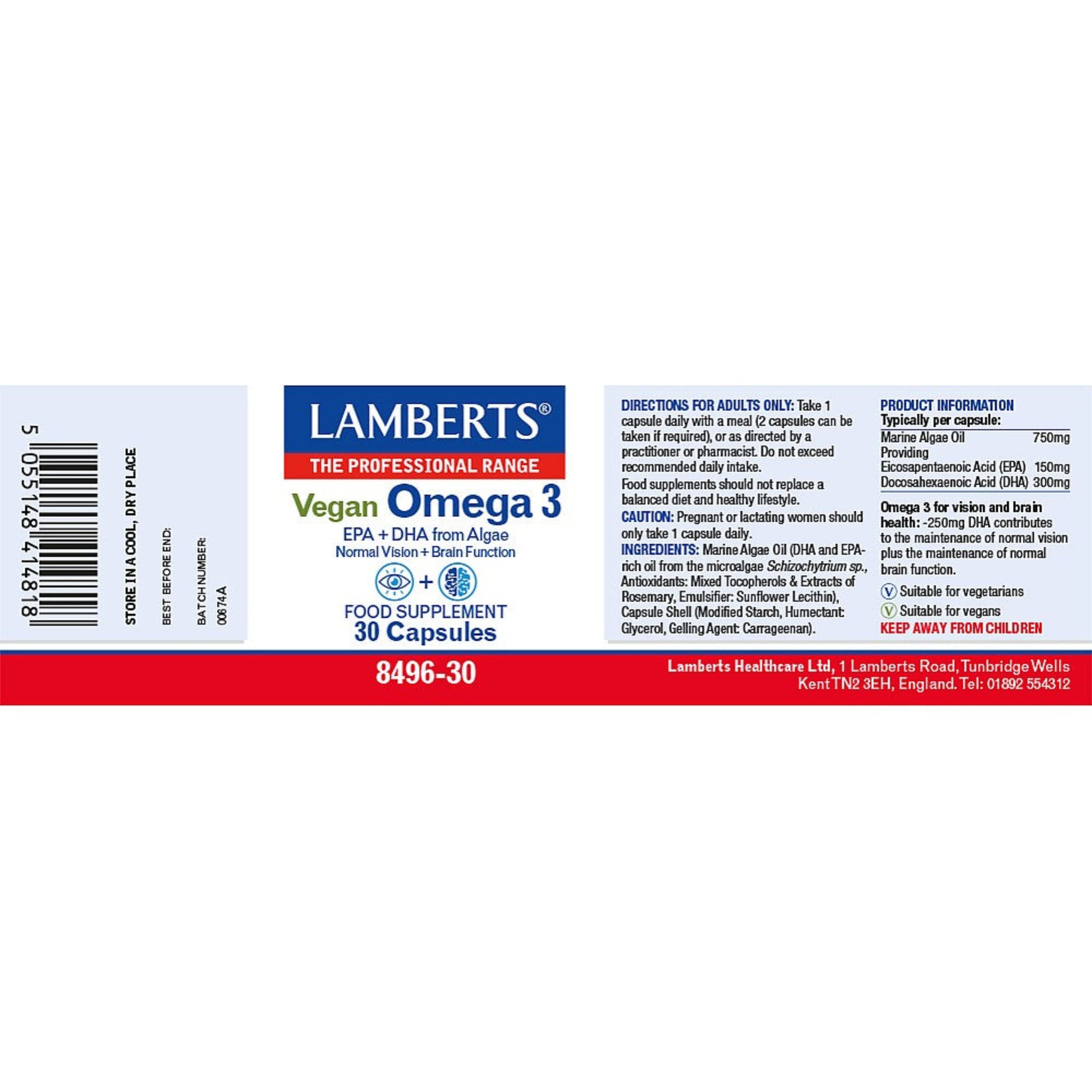 Lamberts Vegan Omega 3 Capsules image 1
