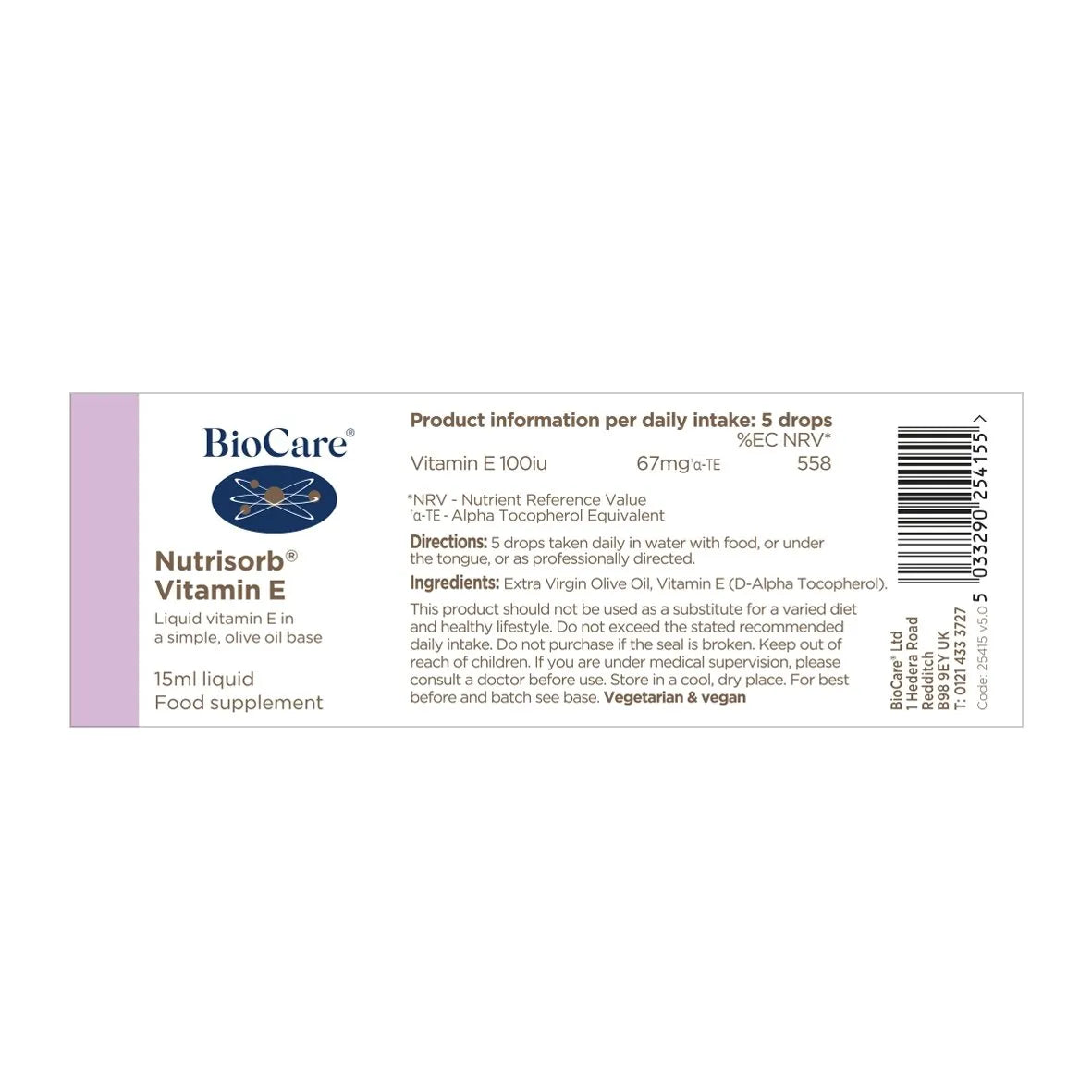 BioCare Nutrisorb® Vitamin E 15ml image 2